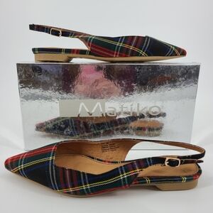 Matiko Women's Plaid Slingback Flats